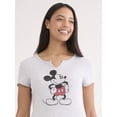 thumbnail image 1 of Disney Mickey Mouse Junior V-Neck Tee, S-2XL (Women's), 1 of 6