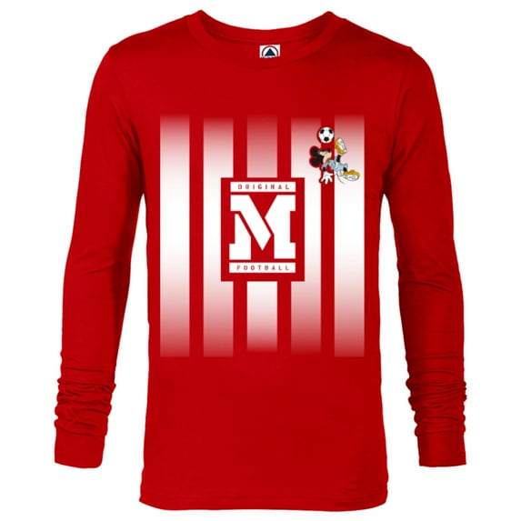 Disney Mickey Mouse Original Football M Soccer - Long Sleeve T-Shirt for Men - Customized-New Red