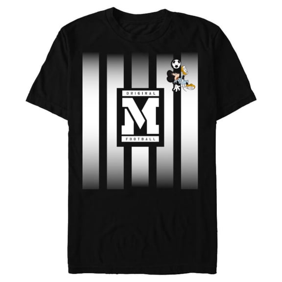 Disney Mickey Mouse Original Football M Soccer - Short Sleeve Blended T-Shirt for Adults - Customized-Black