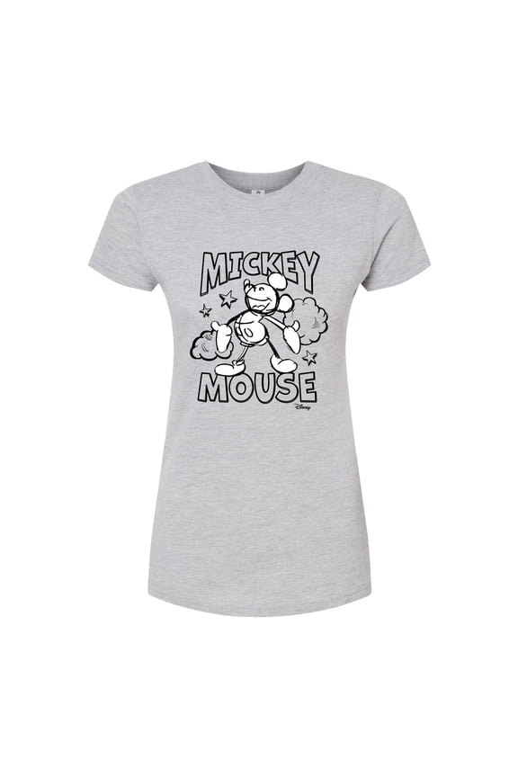 - Mickey Mouse - Original Sketch - Juniors Fitted Graphic T-Shirt