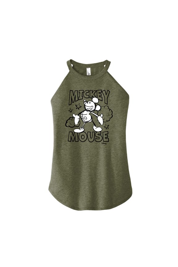 - Mickey Mouse - Original Sketch - Juniors High Neck Tank Top