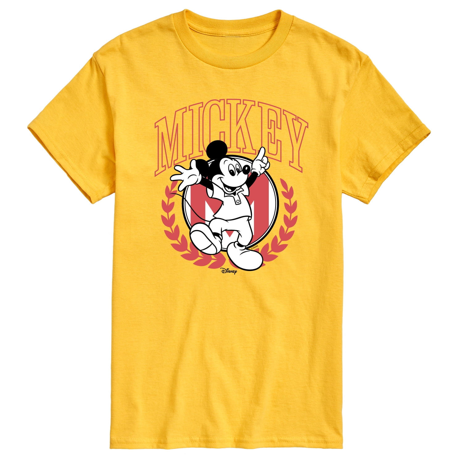 Disney Mickey Mouse Outline Sporty Athletic Men's Short Sleeve T