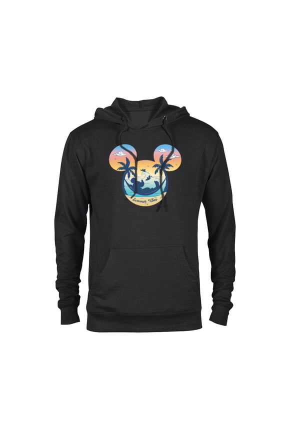 Mickey Mouse & Pals Beach Vacation Summer Vibes- Pullover Hoodie for Adults - Customized-Black