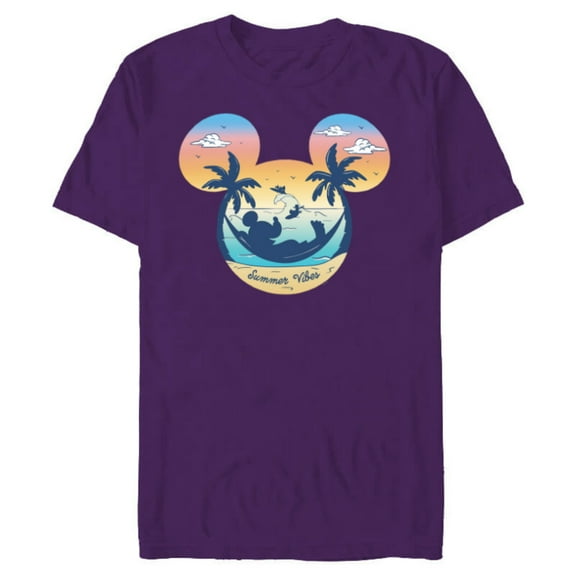 Disney Mickey Mouse & Pals Beach Vacation Summer Vibes- Short Sleeve Blended T-Shirt for Adults - Customized-Purple