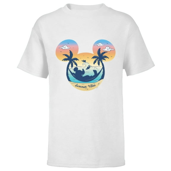 Disney Mickey Mouse & Pals Beach Vacation Summer Vibes- Short Sleeve T-Shirt for Kids - Customized-White