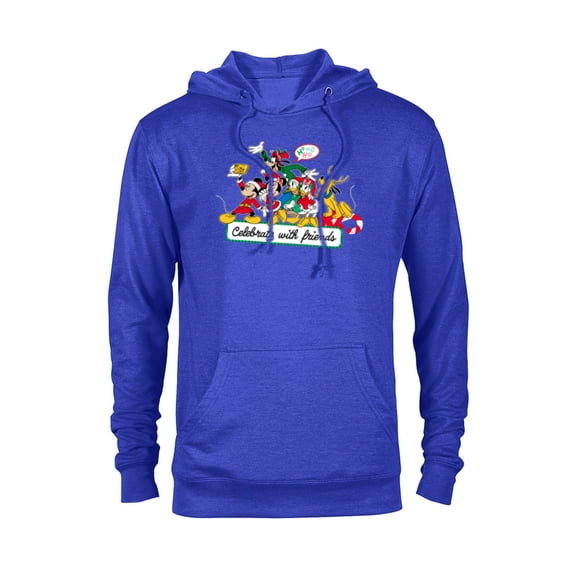 Disney Mickey Mouse & Pals Celebrate with Friends Christmas - Pullover Hoodie for Adults - Customized-Royal