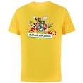 thumbnail image 1 of Disney Mickey Mouse & Pals Celebrate with Friends Christmas - Short Sleeve Cotton T-Shirt for Adults - Customized-Yellow, 1 of 5