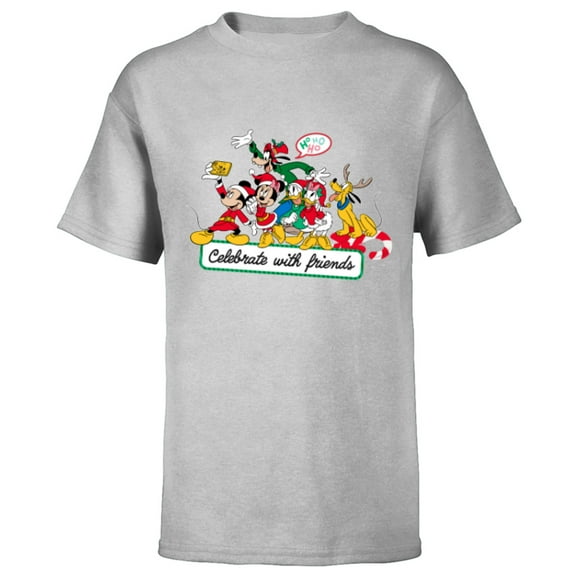 Disney Mickey Mouse & Pals Celebrate with Friends Christmas - Short Sleeve T-Shirt for Kids - Customized-Athletic Heather