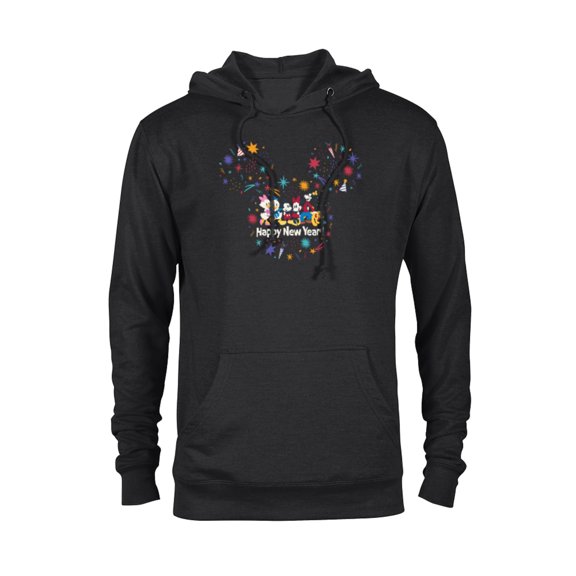 Disney Mickey Mouse & Pals Head Icon Cute Happy New Year - Pullover Hoodie for Adults - Customized-Black