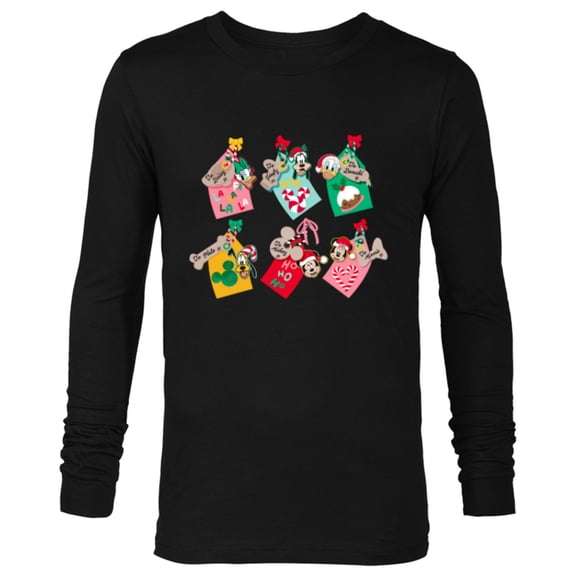Disney Mickey Mouse & Pals Holiday Christmas Gift Tags - Long Sleeve T-Shirt for Men - Customized-Black