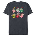 thumbnail image 1 of Disney Mickey Mouse & Pals Holiday Christmas Gift Tags - Short Sleeve Blended T-Shirt for Adults - Customized-Navy Heather, 1 of 5