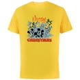 thumbnail image 1 of Disney Mickey Mouse & Pals Merry Christmas Retro Distressed - Short Sleeve Cotton T-Shirt for Adults - Customized-Yellow, 1 of 5