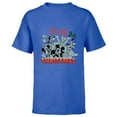 thumbnail image 1 of Disney Mickey Mouse & Pals Merry Christmas Retro Distressed - Short Sleeve T-Shirt for Kids - Customized-Royal, 1 of 5