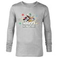 thumbnail image 1 of Disney Mickey Mouse & Pals Retro Happy New Year Celebration - Long Sleeve T-Shirt for Men - Customized-Athletic Heather, 1 of 5