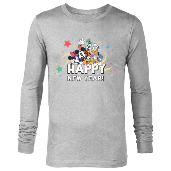Disney Mickey Mouse & Pals Retro Happy New Year Celebration - Long Sleeve T-Shirt for Men - Customized-Athletic Heather
