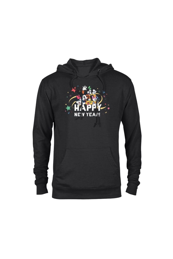 Mickey Mouse & Pals Retro Happy New Year Celebration - Pullover Hoodie for Adults - Customized-Black