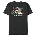 thumbnail image 1 of Disney Mickey Mouse & Pals Retro Happy New Year Celebration - Short Sleeve Blended T-Shirt for Adults - Customized-Dark Heather, 1 of 5
