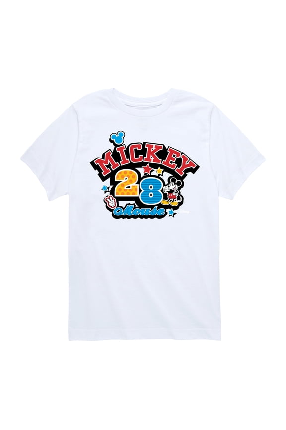 - Mickey Mouse Pattern Collage Short Sleeve Graphic T-Shirt
