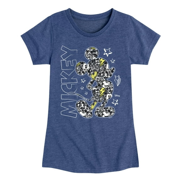 Disney - Mickey Mouse Pattern Drawing - Toddler & Youth Girls Short Sleeve Graphic T-Shirt