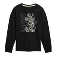 thumbnail image 1 of Disney - Mickey Mouse Pattern Drawing - Youth Long Sleeve Graphic T-Shirt, 1 of 5
