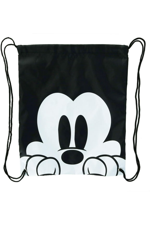 Mickey Mouse Peeking Nylon Drawstring Tote