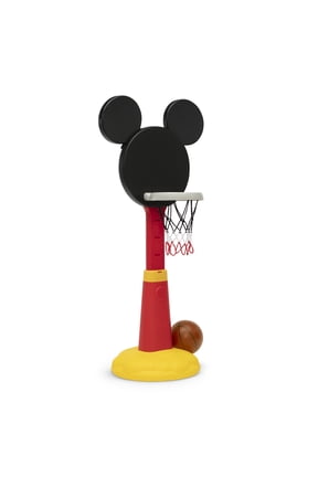 Disney Mickey Mouse Plastic Basketball Set by Delta Children - Includes Basketball Hoop, 1 Basketball and Ball Pump, Red/Black