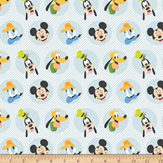 Mickey Cotton Fabric/quilting Print Fabric,yellow Mickey Mouse Fabric,animal  Modern Nursery,baby Sewing Fabric, Fabric by the Yard-half Yard 