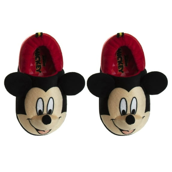 Disney Mickey Mouse "Playful Mickey" Toddler Boys' Dual Sizes Slippers - Red, 9-10