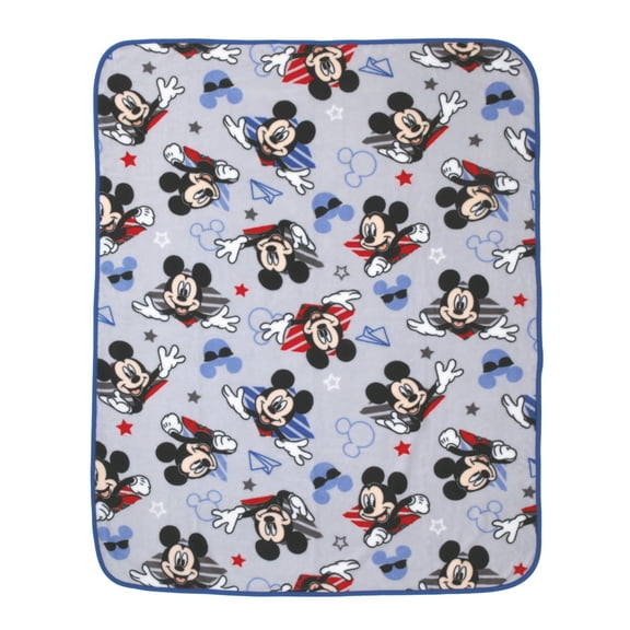 Disney Mickey Mouse Plush Toddler Blanket, Gray, 40"x50", Boy