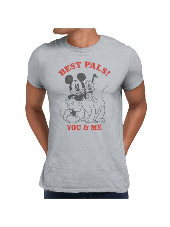 Mickey Mouse Pluto Best Pals You And Me Men's T Shirt (Sport Grey, S-XXXL)