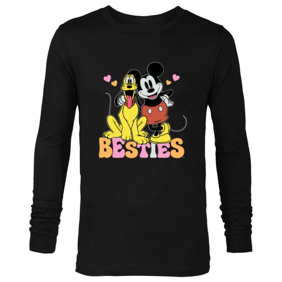 Disney Mickey Mouse Pluto Besties BFF Best Friends Valentine - Long Sleeve T-Shirt for Men - Customized-Black