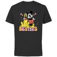 thumbnail image 1 of Disney Mickey Mouse Pluto Besties BFF Best Friends Valentine - Short Sleeve Cotton T-Shirt for Adults - Customized-Black, 1 of 5