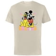 thumbnail image 1 of Disney Mickey Mouse Pluto Besties BFF Best Friends Valentine - Short Sleeve Cotton T-Shirt for Adults - Customized-Natural, 1 of 5