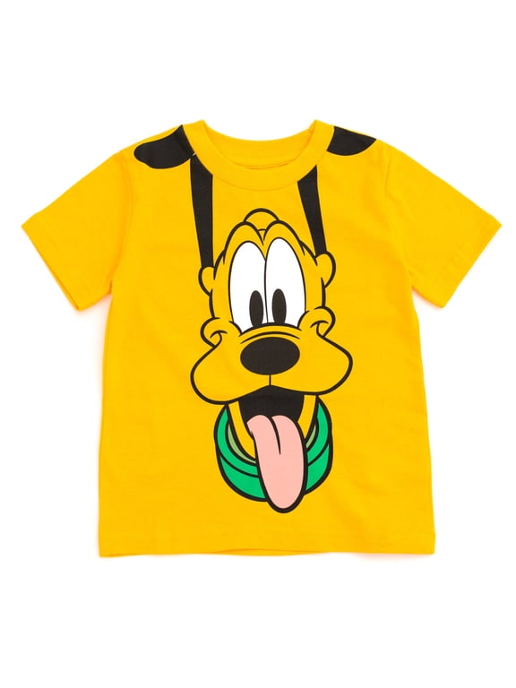 Mickey Mouse Big Boys' Short Sleeve Graphic T-Shirt Sunny Yellow Pluto