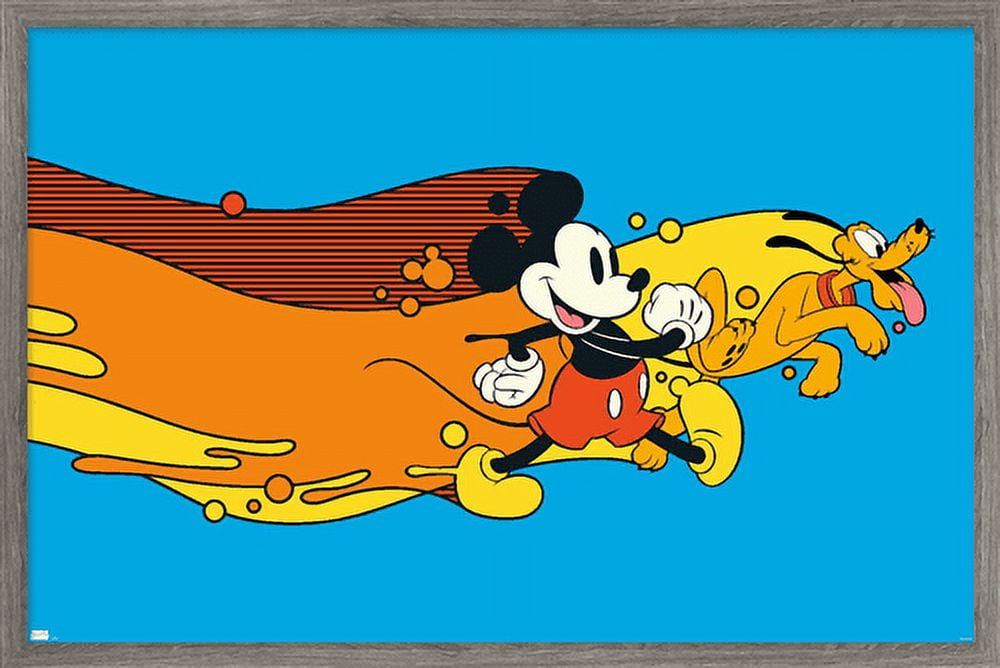 Disney Mickey Mouse - Pluto Paint Wall Poster, 14.725" x 22.375", Framed