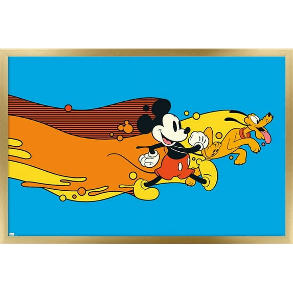 Disney Mickey Mouse - Pluto Paint Wall Poster, 22.375" x 34", Framed