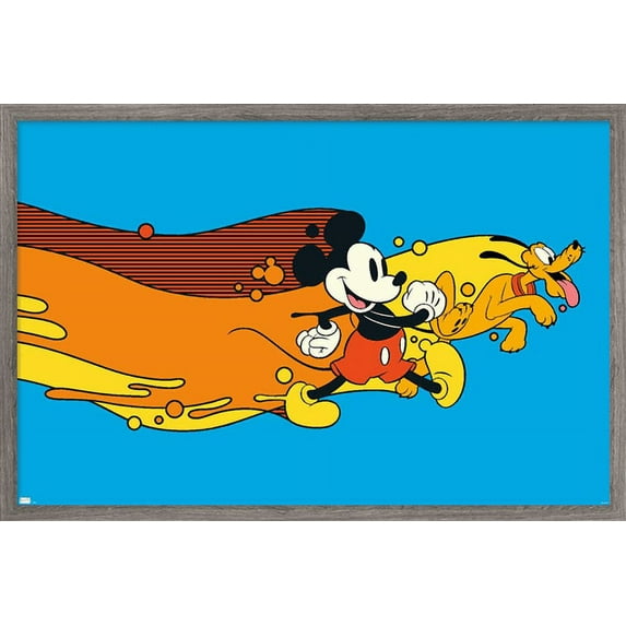 Disney Mickey Mouse - Pluto Paint Wall Poster, 22.375" x 34", Framed