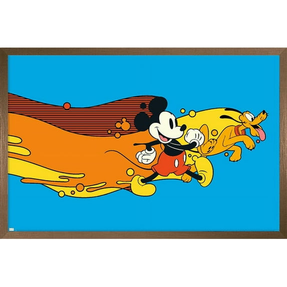 Disney Mickey Mouse - Pluto Paint Wall Poster, 22.375" x 34", Framed