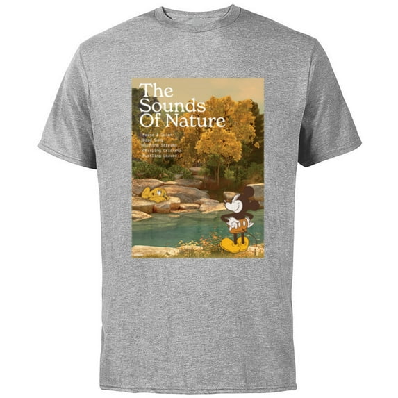 Disney Mickey Mouse Pluto Sounds of Nature Outdoor Earth Day - Short Sleeve Cotton T-Shirt for Adults - Customized-Athletic Heather