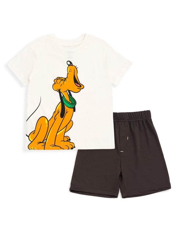 Mickey Mouse Pluto T-Shirt and Mesh Shorts Outfit Set Infant to Little Kid