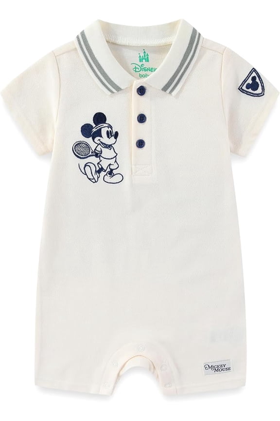 Mickey Mouse Polo Romper (Baby Boys), Sizes 3M-18M