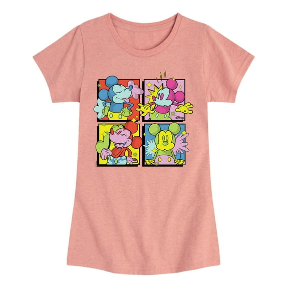 Disney - Mickey Mouse - Pop Art Mickey Expressions - Toddler & Youth Girls Short Sleeve T-Shirt