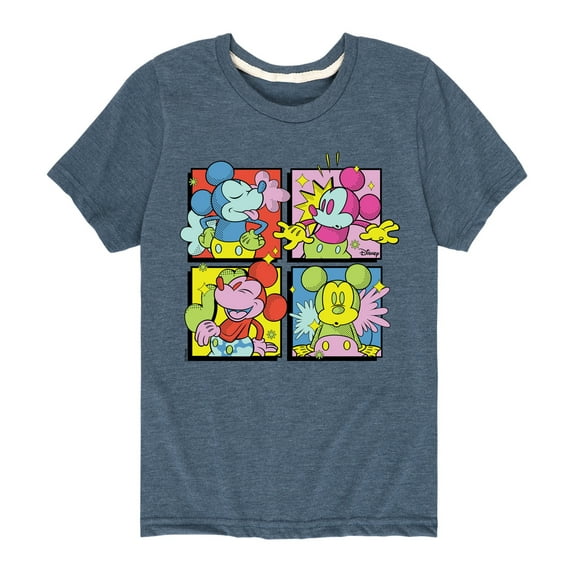 Disney - Mickey Mouse - Pop Art Mickey Expressions - Youth Short Sleeve Graphic T-Shirt