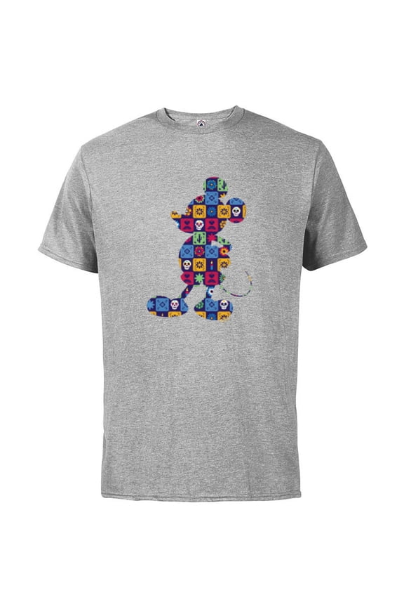 Mickey Mouse Pose Día de los Muertos Day of the Dead - Short Sleeve Cotton T-Shirt for Adults - Customized-Athletic Heather