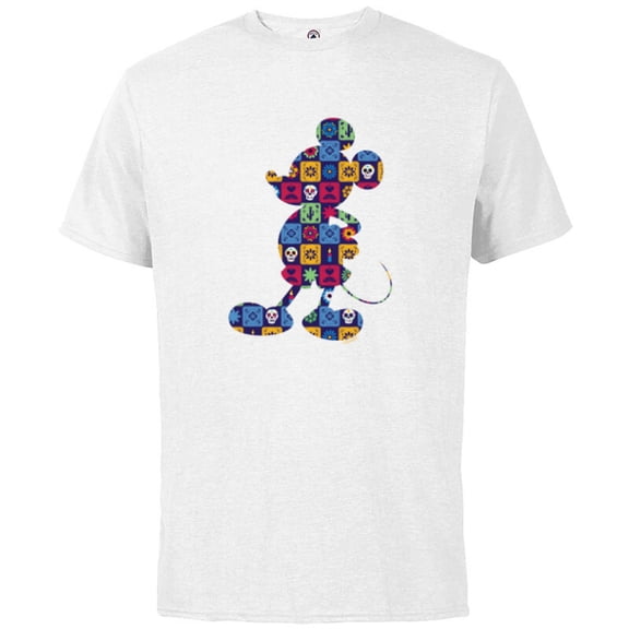 Disney Mickey Mouse Pose Día de los Muertos Day of the Dead - Short Sleeve Cotton T-Shirt for Adults - Customized-White