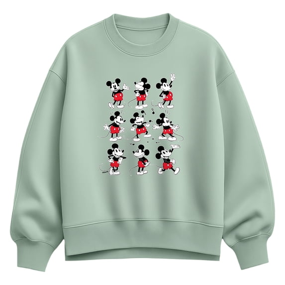 Disney - Mickey Mouse Poses - Women's Oversized Fleece Crew Sweatshirt