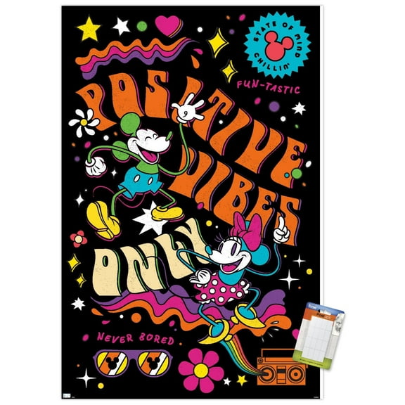 Disney Mickey Mouse - Positive Vibes Wall Poster, 22.375" x 34"