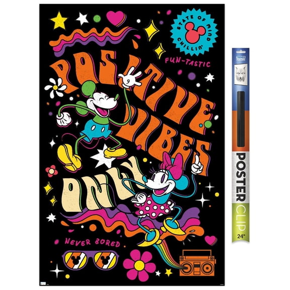 Disney Mickey Mouse - Positive Vibes Wall Poster, 22.375" x 34"