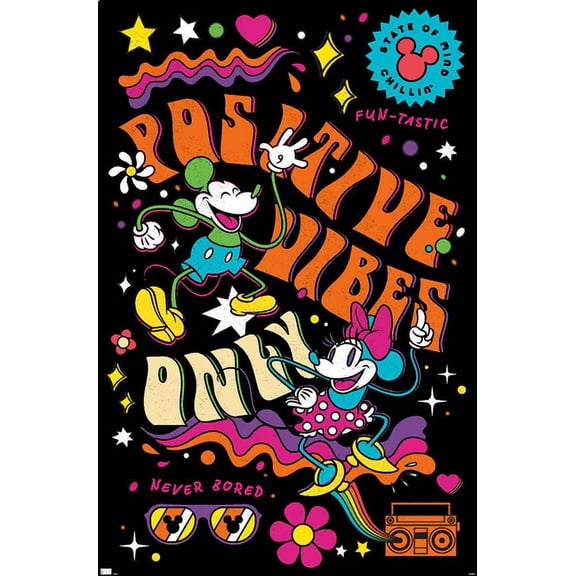 Disney Mickey Mouse - Positive Vibes Wall Poster, 22.375" x 34"