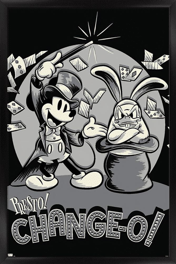 Disney Mickey Mouse - Presto Change-O Wall Poster, 14.725" x 22.375", Framed